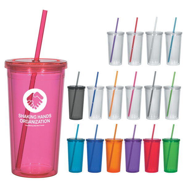 Personalised Soda Cup Tumbler With Straw BPA Free Plastic