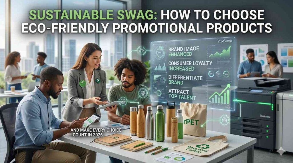 eco-friendly promotional products sustainable swag Proforma